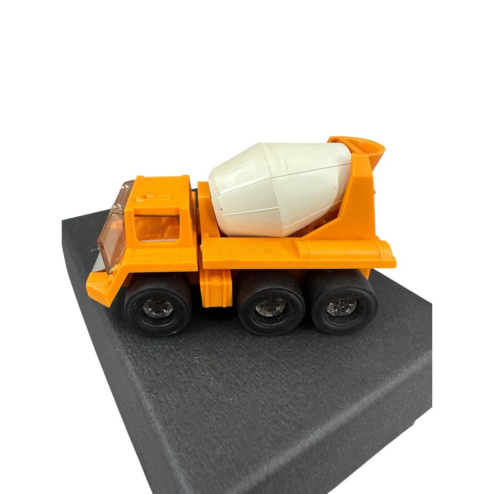 Vintage Tonka Cement Mixer Truck Orange White Toy Construction Vehicle 3 Inch